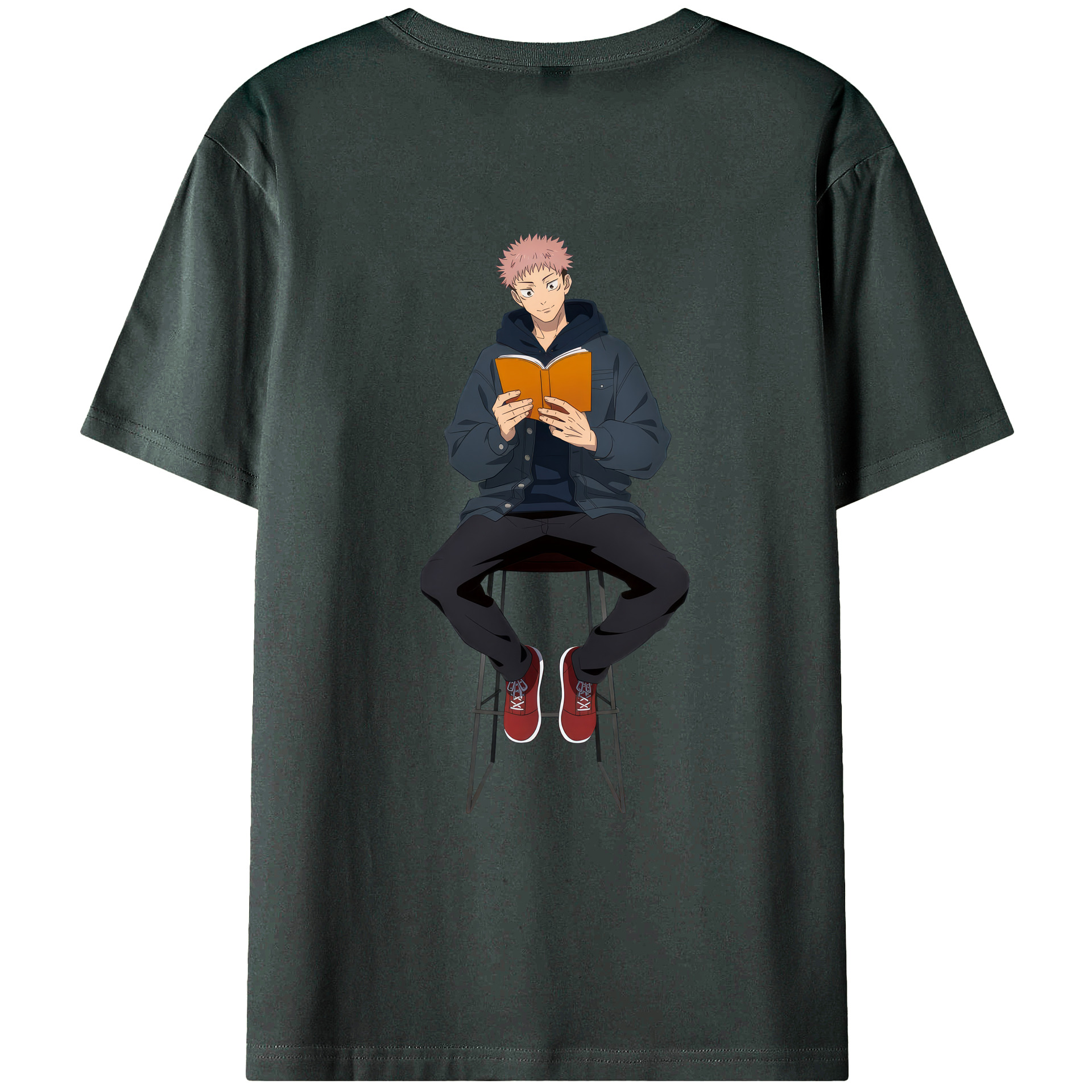 （画像用） 呪術廻戦 Jujutsu Kaisen 綿100％ メンズ半袖Tシャツ（バックプリント） 通気性